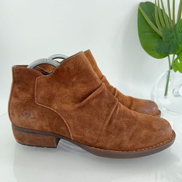 Born Women's Falco Boot Size 8.5 Tabacco Brown Suede Distressed Boho Bootie - Picture 3 of 16